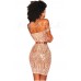 THE " PIA " LUXE OFF SHOULDER NUDE ILLUSION W/ INTRICATE SEQUIN DESIGN... 