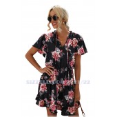 THE “LINDA” LUXE BLACK FLORAL DRESS...
