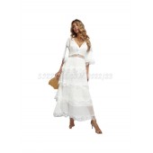 THE “FRILLA” SWISS DOT SHEER LACE FRILL DETAIL DRESS … WHITE