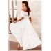 THE “AMBER” LUXE OFF-SHOULDER PUFFED  SLEEVED CHIFFON DRESS...