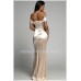 THE “MIKA” LUXE OFF-SHOULDER SATIN MAXI DRESS… CHAMPAGNE PETAL…